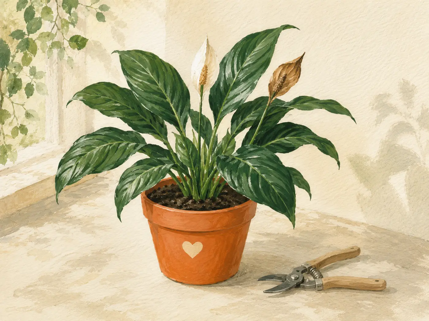 Illustration for The flower has turned brown.