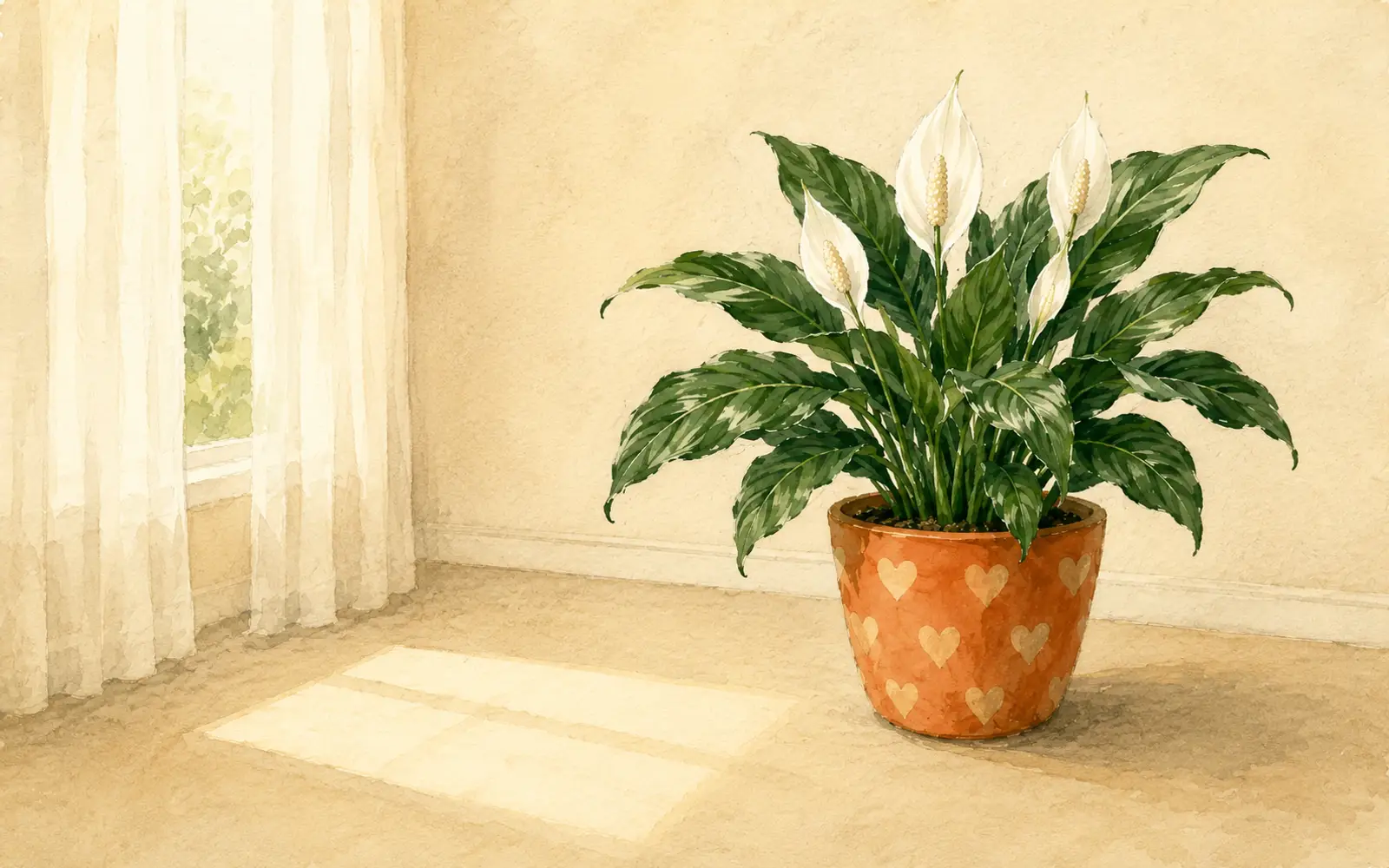 Illustration for The light a peace lily wants (without scorching it).