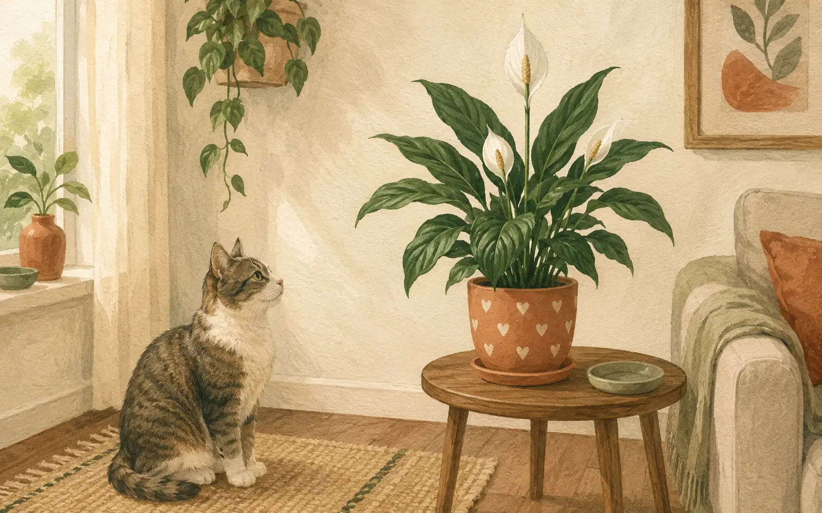 Illustration for Are peace lilies toxic to cats?.