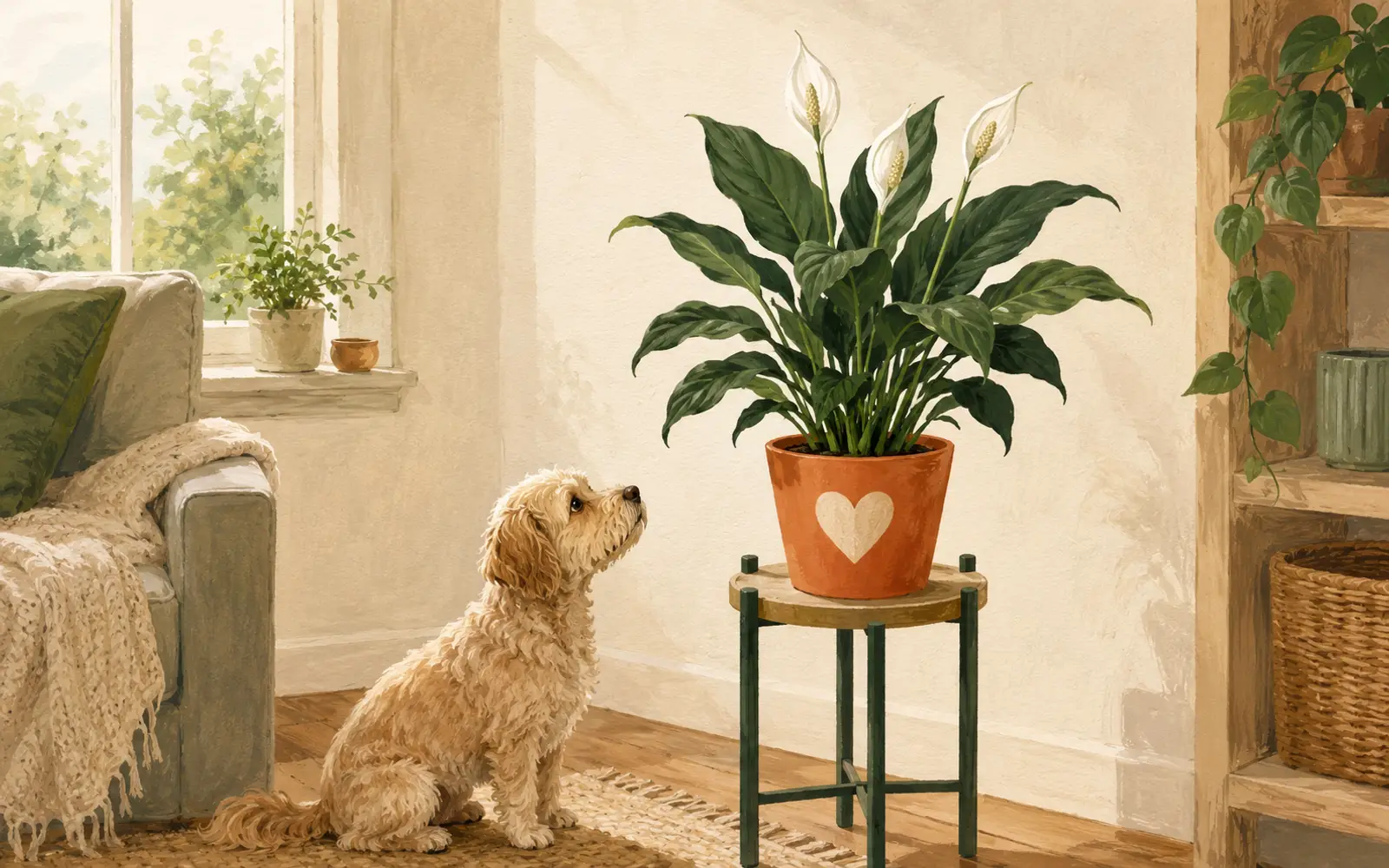Illustration for Are peace lilies toxic to dogs?.