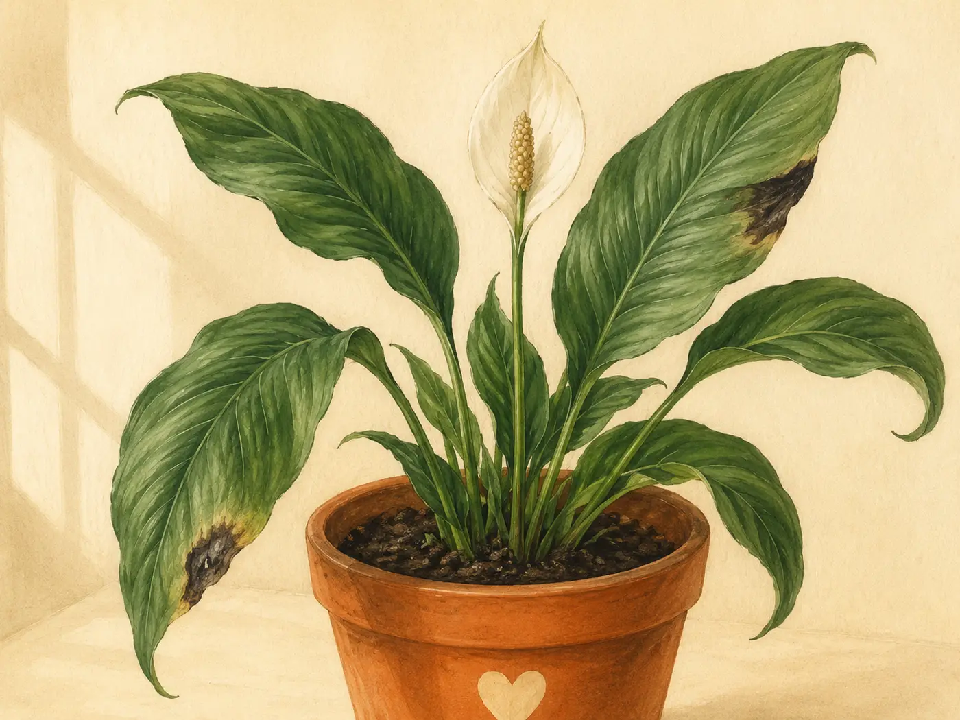 Illustration for Black leaves: cold, rot, or fungus.
