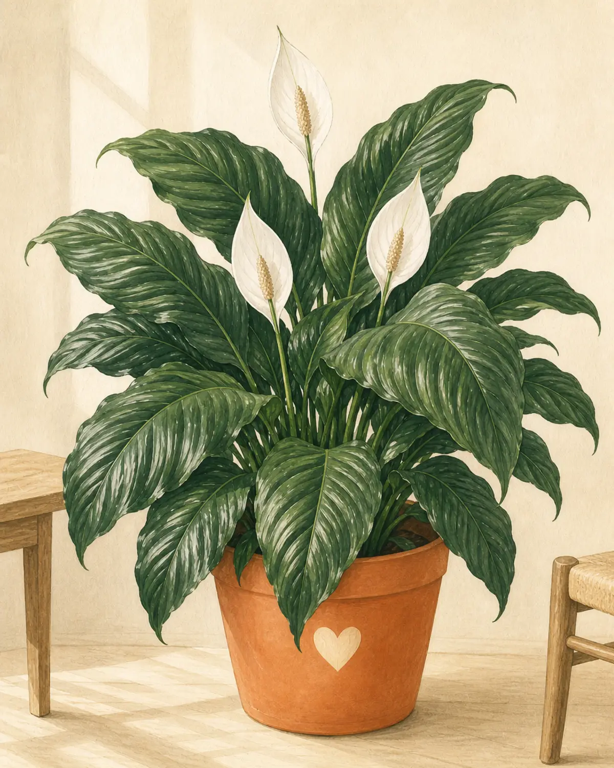Spathiphyllum 'Sensation' cultivar illustration